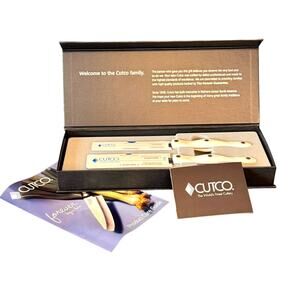 Cutco 3721 KT Trimmer Knife & 1764 Spatula Pearl White Handles Engraved NIB